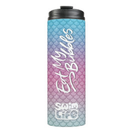 "Eat My Bubbles" Blauwgroen/Roze/Schuimweegschalen Thermosbeker