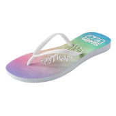 "Eat My Bubbles" Eenhoorn Badwater kleur Zwemleven Teenslippers (Schuin)