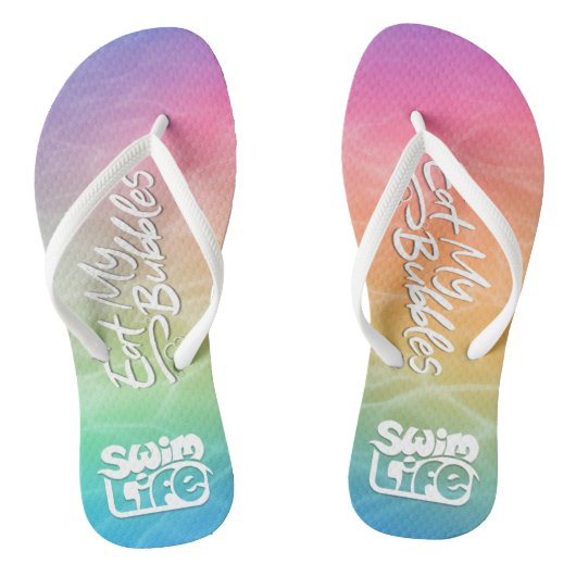 "Eat My Bubbles" Eenhoorn Badwater kleur Zwemleven Teenslippers (Voetbed)