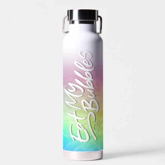 "Eat My Bubbles" Eenhoorn Badwater kleur Zwemleven Waterfles (Voorkant)