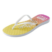 "Eat My Bubbles" Geel/Roze schalen Zwemmen Leven Teenslippers (Schuin)