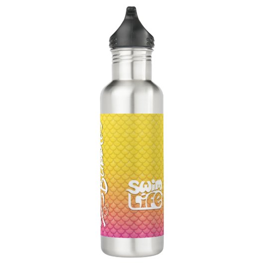 "Eat My Bubbles" Geel/Roze schalen Zwemmen Leven Waterfles (Rechts)