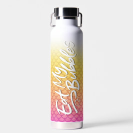 "Eat My Bubbles" Geel/Roze schalen Zwemmen Leven Waterfles