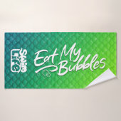 "Eat My Bubbles" Groene/Blauwgroen schalen Zwemmen Badhanddoek (Badhanddoek)