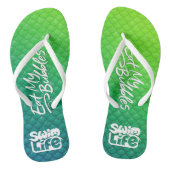 "Eat My Bubbles" Groene/Blauwgroen schalen Zwemmen Teenslippers (Voetbed)