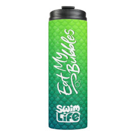 "Eat My Bubbles" Groene/Blauwgroen schalen Zwemmen Thermosbeker