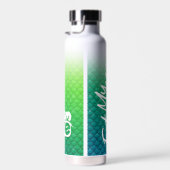 "Eat My Bubbles" Groene/Blauwgroen schalen Zwemmen Waterfles (Rechts)