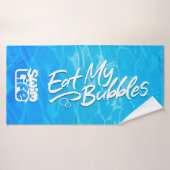 "Eat My Bubbles" Koele zwembadkleur Zwemleven Badhanddoek (Badhanddoek)