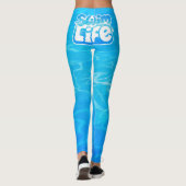 "Eat My Bubbles" Koele zwembadkleur Zwemleven Leggings (Achterkant)