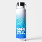 "Eat My Bubbles" Koele zwembadkleur Zwemleven Waterfles (Achterkant)