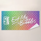 "Eat My Bubbles" Regenboogschubben Zwemmen Leven Badhanddoek (Badhanddoek)