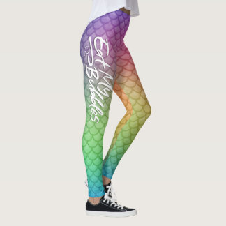 "Eat My Bubbles" Regenboogschubben Zwemmen Leven Leggings