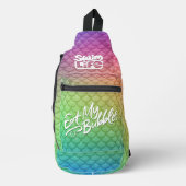 "Eat My Bubbles" Regenboogschubben Zwemmen Leven Sling Bag (Voorkant)