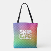 "Eat My Bubbles" Regenboogschubben Zwemmen Leven Tote Bag (Achterkant)