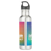 "Eat My Bubbles" Regenboogschubben Zwemmen Leven Waterfles (Achterkant)