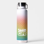 "Eat My Bubbles" Regenboogschubben Zwemmen Leven Waterfles (Achterkant)