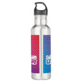 "Eat My Bubbles" Roze/Paarse/Blauwe Schalen Zwemme Waterfles (Achterkant)