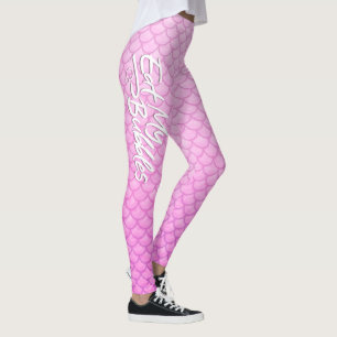 "Eat My Bubbles" Roze schalen Zwemmen Leven Leggings