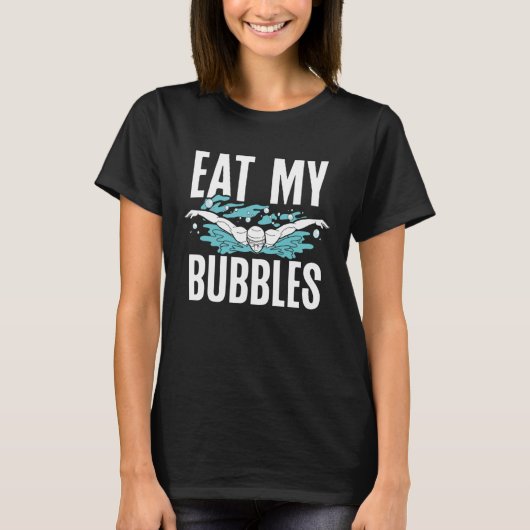 Eat My Bubbles Swim Coach  Swimming T-shirt (Voorkant)
