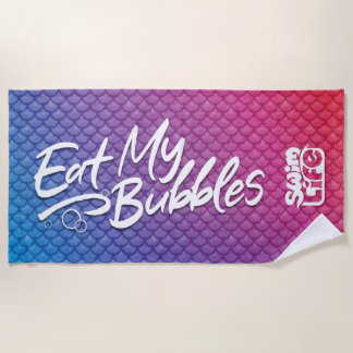 "Eat My Bubbles" Zwemleven Roze/Paarse/Blauwe Scha Strandlaken