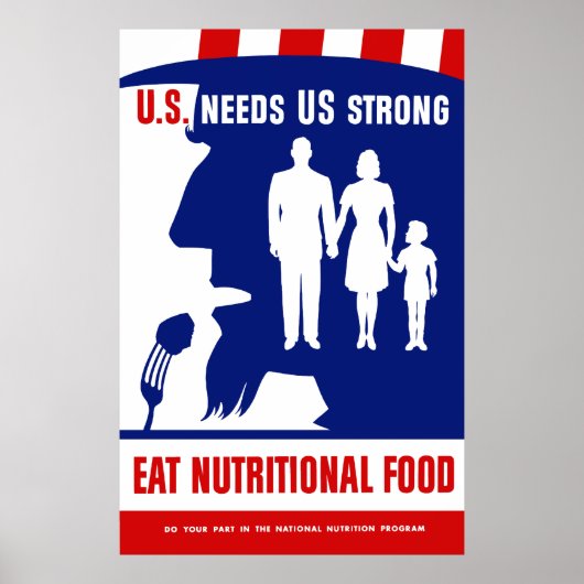 Eat Nutritional Food — oom Sam Poster (Voorkant)