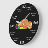 Eat O'Clock Round Black(Grote wandklok) Grote Klok (Hoek)