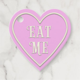 "Eat One" Tea Party roze hart gepersonaliseerd Bedankjes Labels
