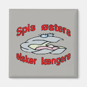 Eat Oysters Love Longer (Deens) Magneet (Voorkant)