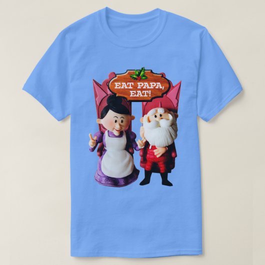 EAT PAPA EAT Mevrouw Claus en de Kerstman T-shirt (Design voorkant)