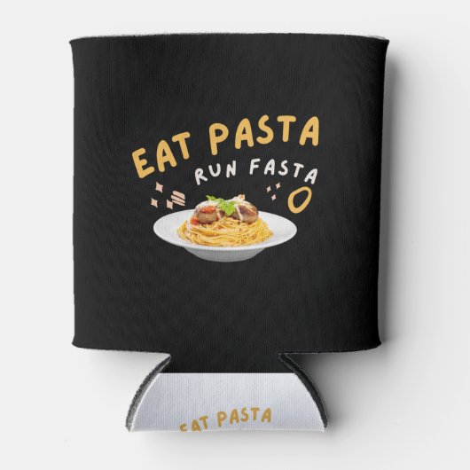 Eat Pasta Run Fasta-Spaghetti-Food-Funny Blikjeskoeler (Voorkant)