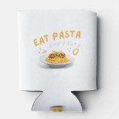 Eat Pasta Run Fasta-Spaghetti-Food-Funny Blikjeskoeler (Achterkant)