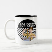 Eat Pasta run Fasta Tweekleurige Koffiemok (Links)