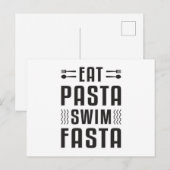 Eat Pasta Swim Fasta Swimmer Briefkaart (Voorkant / Achterkant)