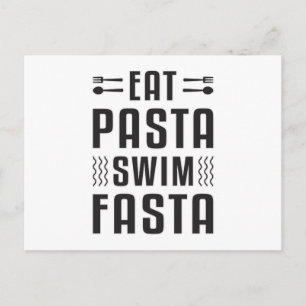 Eat Pasta Swim Fasta Swimmer Briefkaart