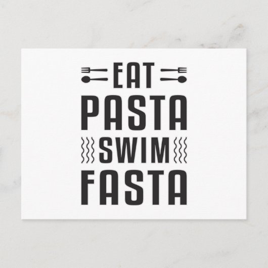 Eat Pasta Swim Fasta Swimmer Briefkaart (Voorkant)
