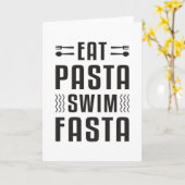 Eat Pasta Swim Fasta Swimmer Kaart (Gele Bloem)