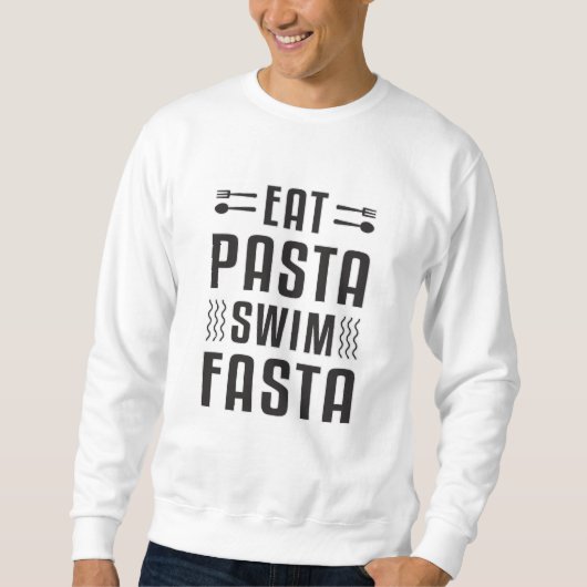 Eat Pasta Swim Fasta Swimmer Trui (Voorkant)