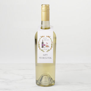 Eat Pie, Drink Wine, wees dankbaar   Thanksgiving Flessenhanger