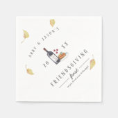 Eat Pie, Drink Wine, wees dankbaar | THANKSGIVING Servet (Voorkant)