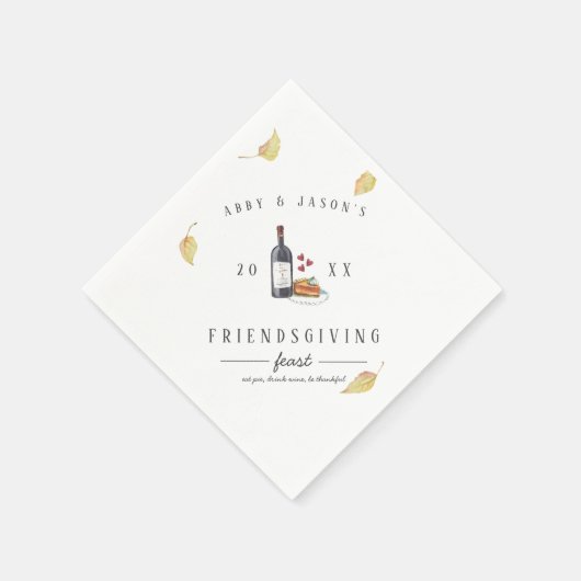 Eat Pie, Drink Wine, wees dankbaar | THANKSGIVING Servet (Hoek)