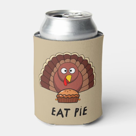 Eat Pie met Thanksgiving Turkije Blikjeskoeler (Blikje Voorkant)