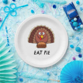 Eat Pie met Thanksgiving Turkije Papieren Bordje (Feest)