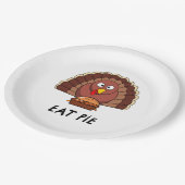 Eat Pie met Thanksgiving Turkije Papieren Bordje (Gekanteld)