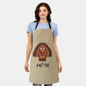 Eat Pie met Thanksgiving Turkije Schort (Gedragen)