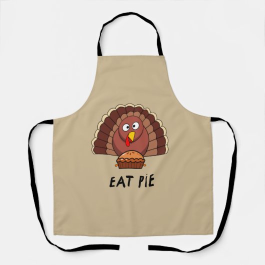 Eat Pie met Thanksgiving Turkije Schort (Voorkant)