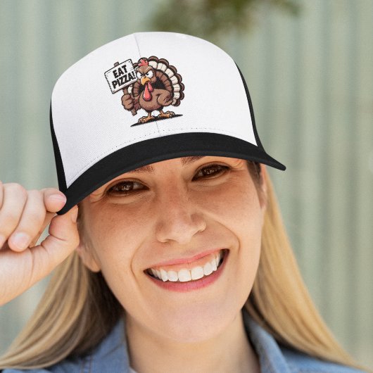 Eat Pizza, Fun Thanksgiving turkey Trucker Pet