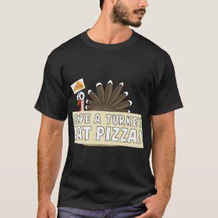 Eat Pizza Funny Vegetarian schattige kerstkalkoen T-shirt