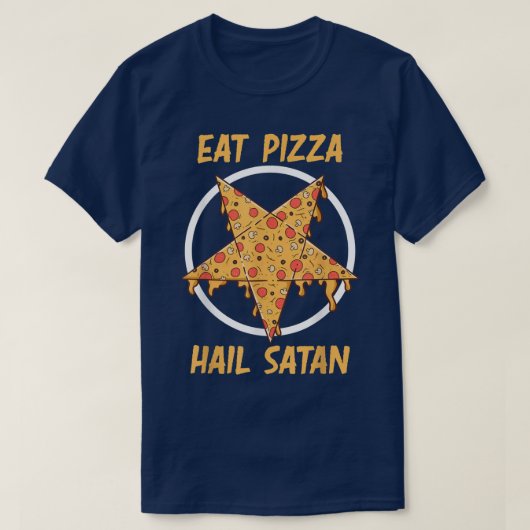 Eat Pizza Hail Satan Devil Pizza T-shirt (Design voorkant)