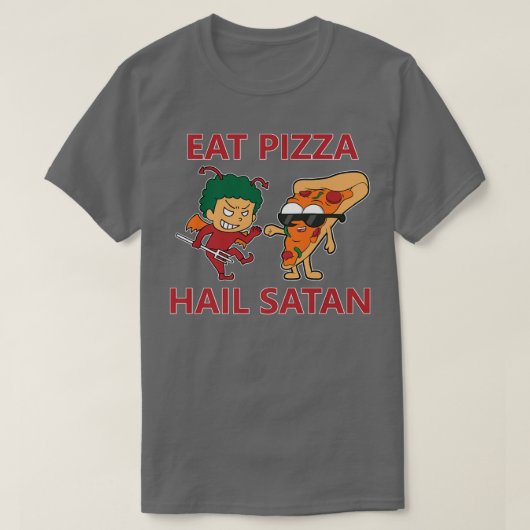 Eat Pizza Hail Satan T-shirt (Design voorkant)