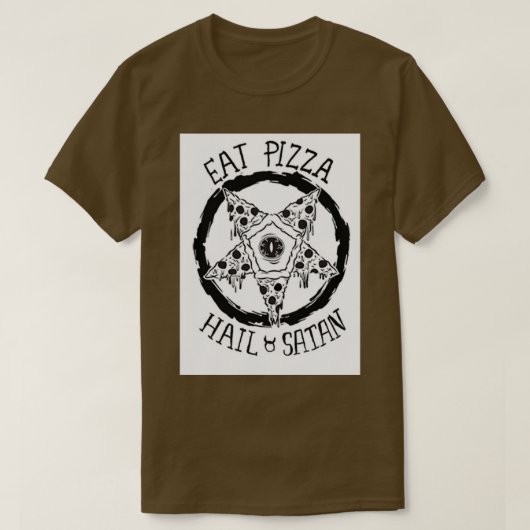 Eat Pizza Hail Satan T-shirt (Design voorkant)